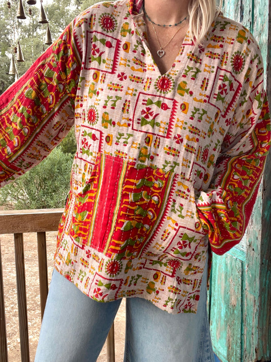 Good Vibes Kantha Hoodie S-L